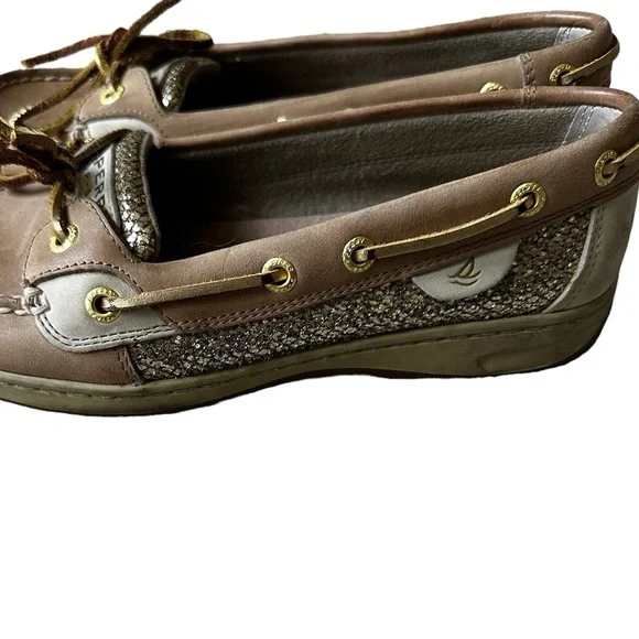 Sperrys Women’s 7 Angelfish Top Sider Gold sequins boat shoes - Picture 3 of 7